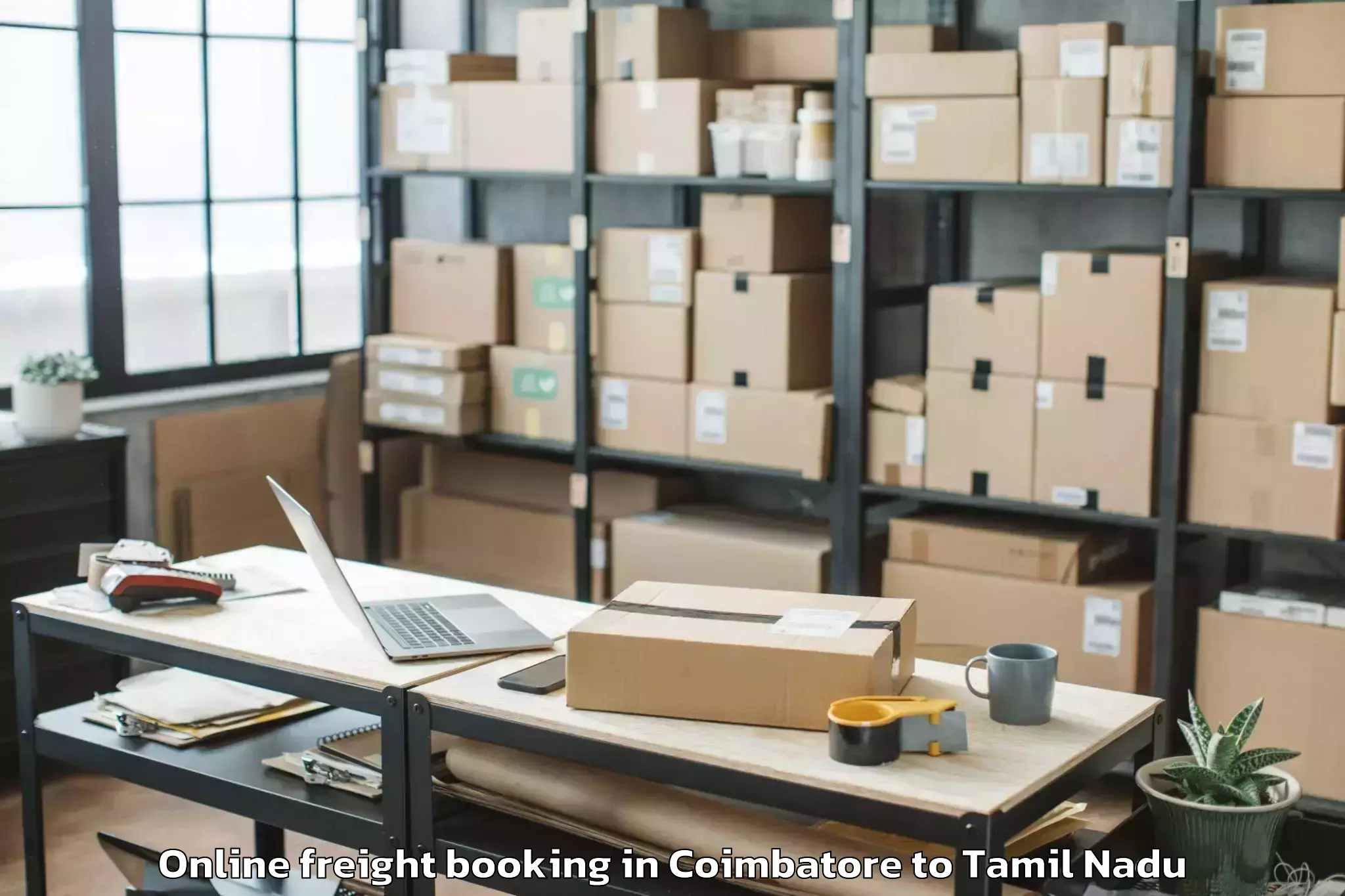 Trusted Coimbatore to Peravurani Online Freight Booking